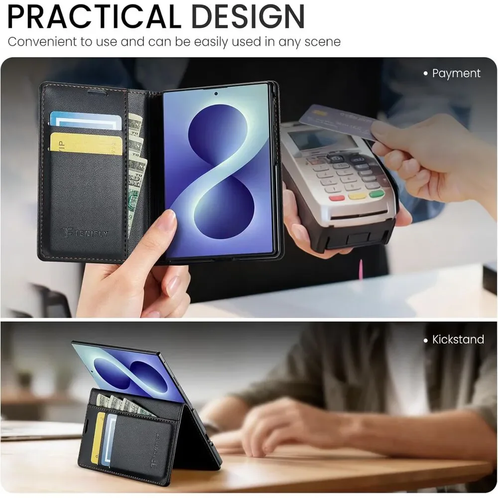 Galaxy Z Fold 8 Case Wallet with Card Holder Black, 20F-207PH009